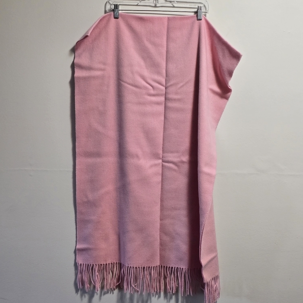 Classic Pink Fringed Wrap Scarf